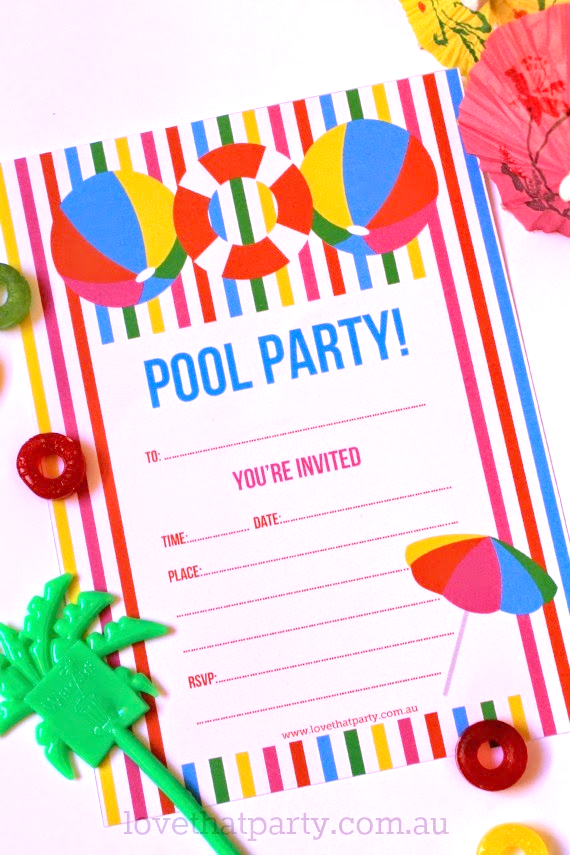 Printable Pool Party Invitations 4
