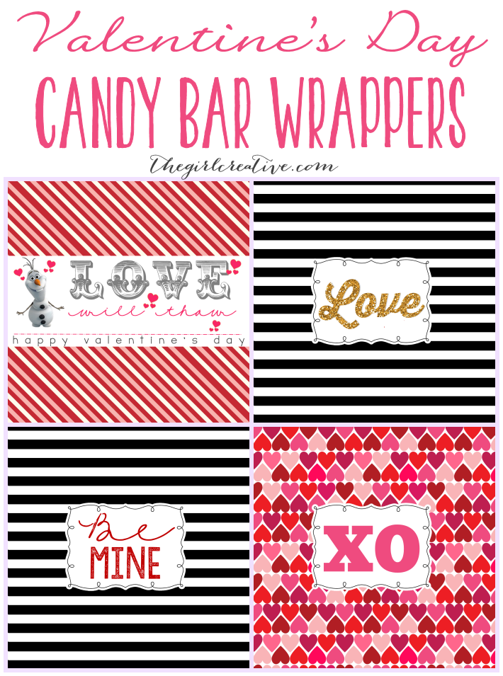 Valentine's Day Candy Bar Wrappers - The Girl Creative