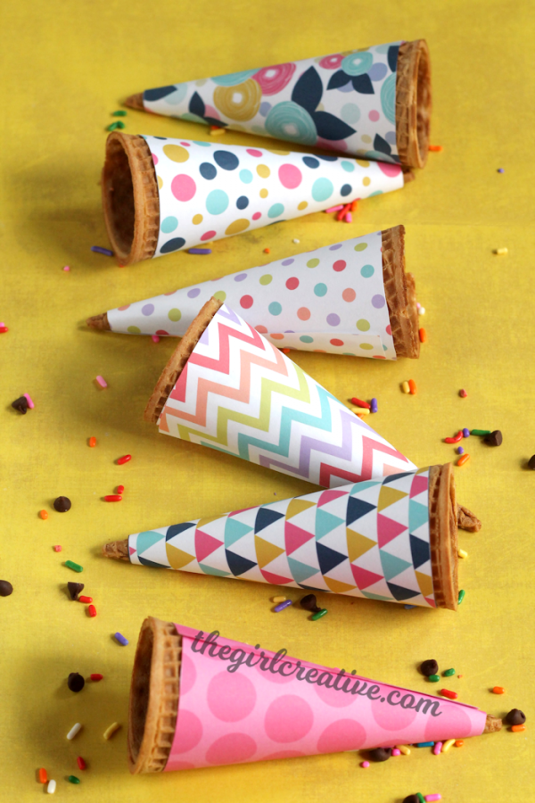 printable ice cream cone wrappers the girl creative