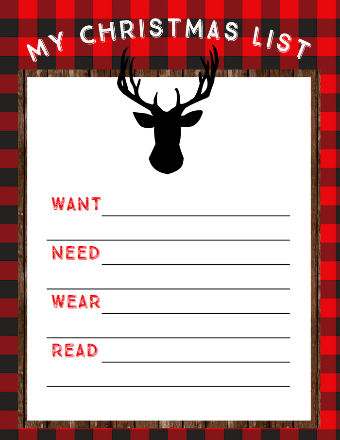 Printable Christmas List The Girl Creative