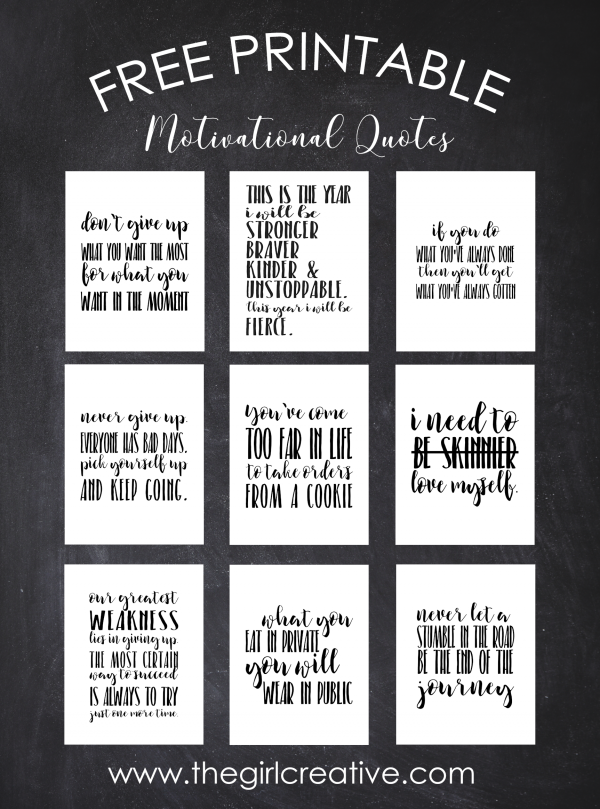 Free Printable Motivational Quotes - The Girl Creative