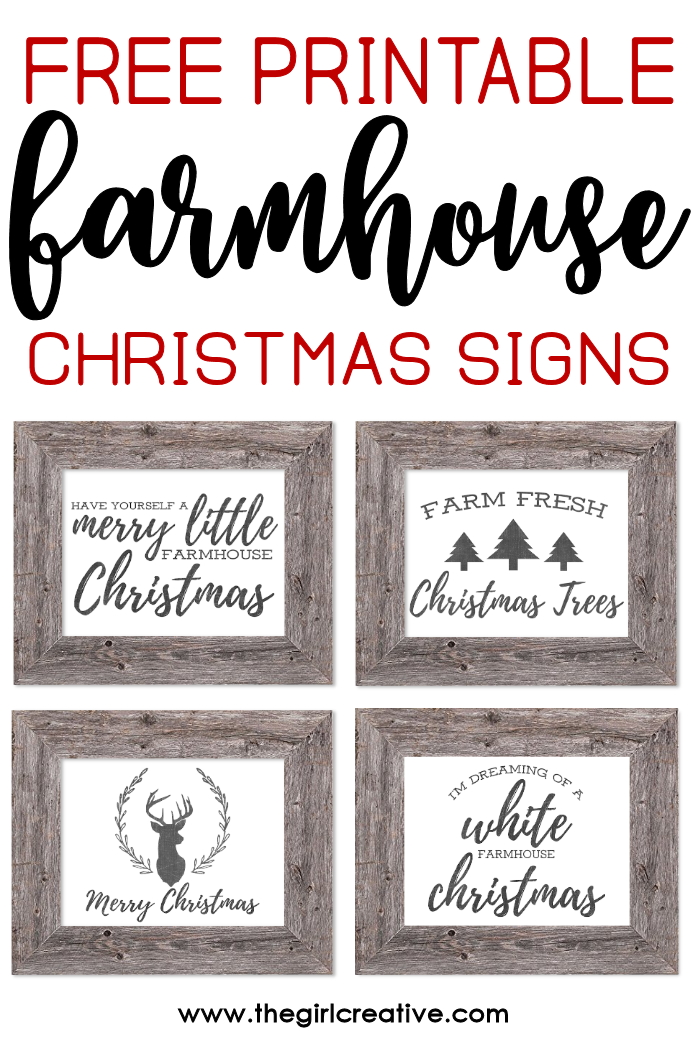 Free Printable Farmhouse Christmas Signs The Girl Creative