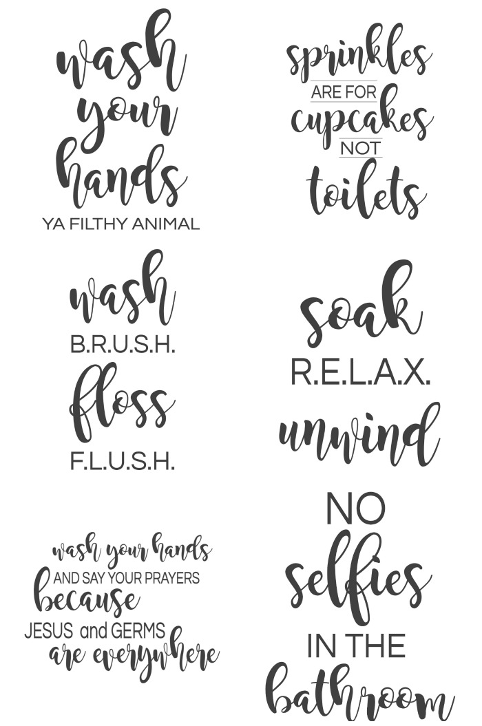 Download 6 Bathroom Signs {SVG} - The Girl Creative