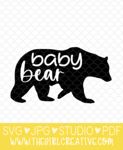 Baby Bear SVG Cut File - The Girl Creative