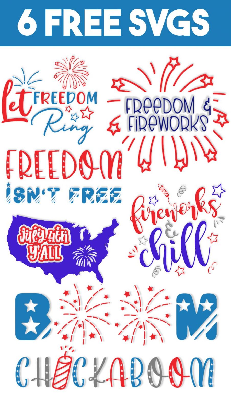 Free 4th of July SVG Cut Files for Cricut and Silhouette - The Girl Creative