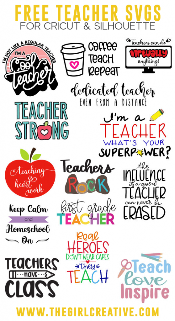 Download Free Teacher SVGs - The Girl Creative