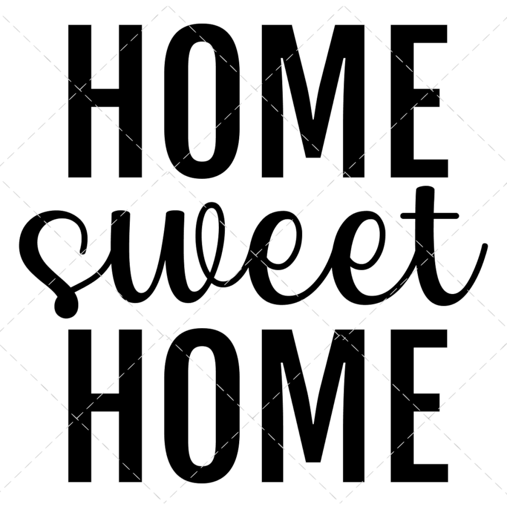 Home Sweet Home With Heart SVG Home Words PNG Hand Lettered