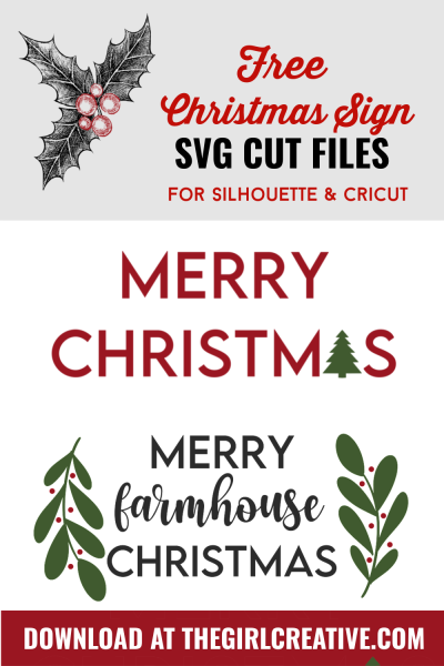 Merry Christmas Signs Free SVGs - The Girl Creative