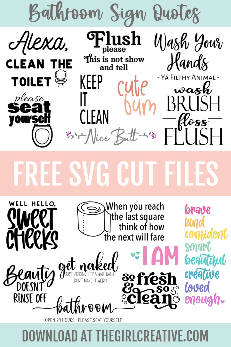 FREE FUNNY BATHROOM SIGN SVGS The Girl Creative