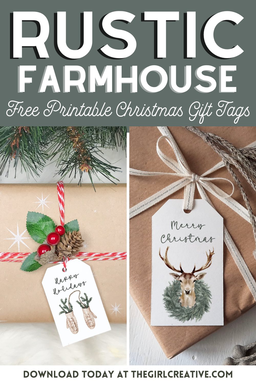 Printable Christmas Gift Tags + Gift Wrap Ideas - A Pretty Life In