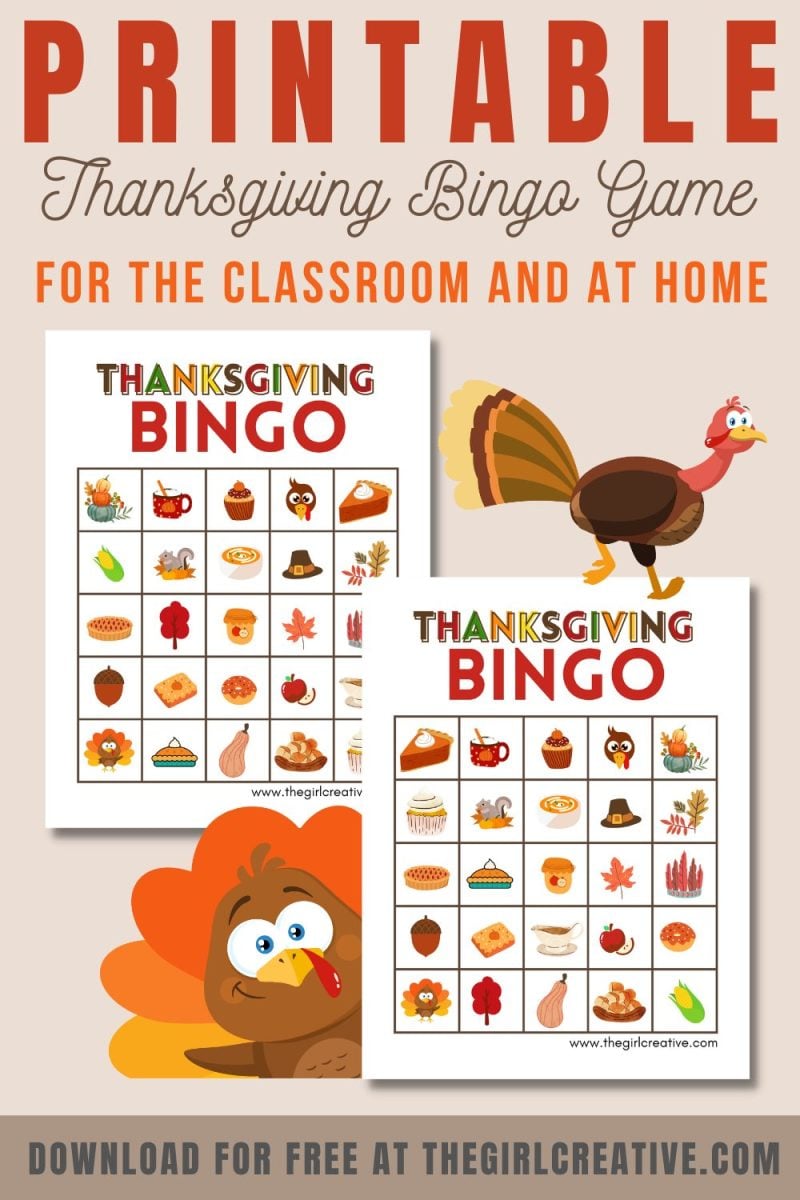 Free Printable Thanksgiving Bingo Cards - The Girl Creative