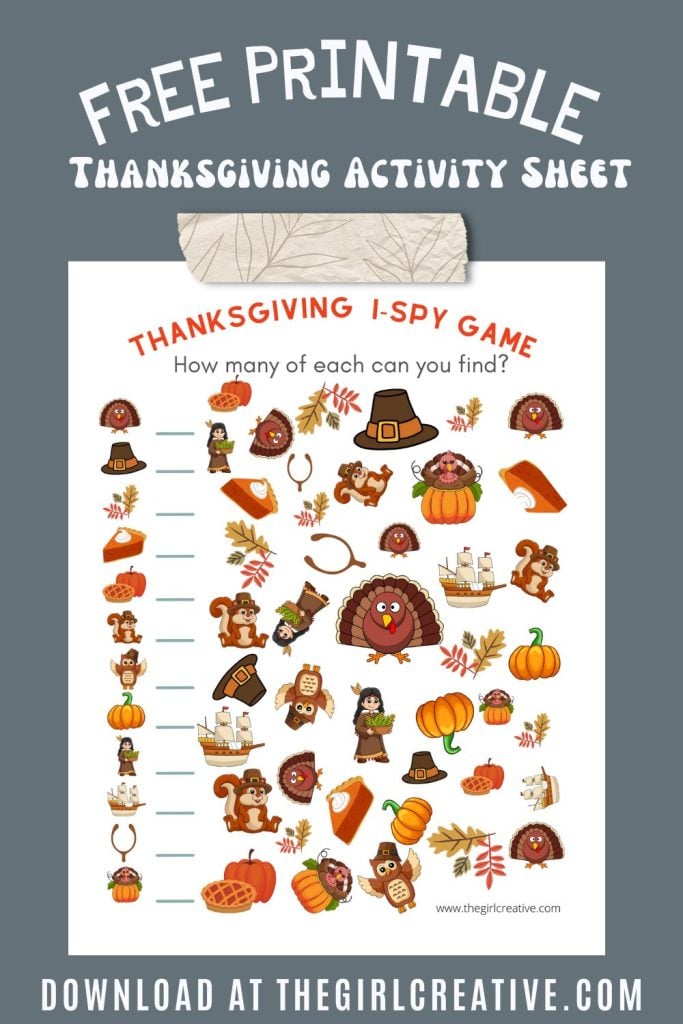 Free I-Spy Thanksgiving Printables - The Girl Creative