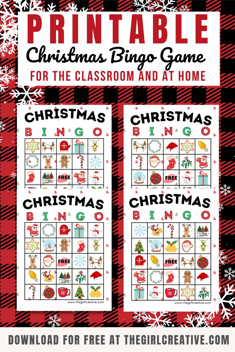 Free Printable Christmas Bingo Cards The Girl Creative