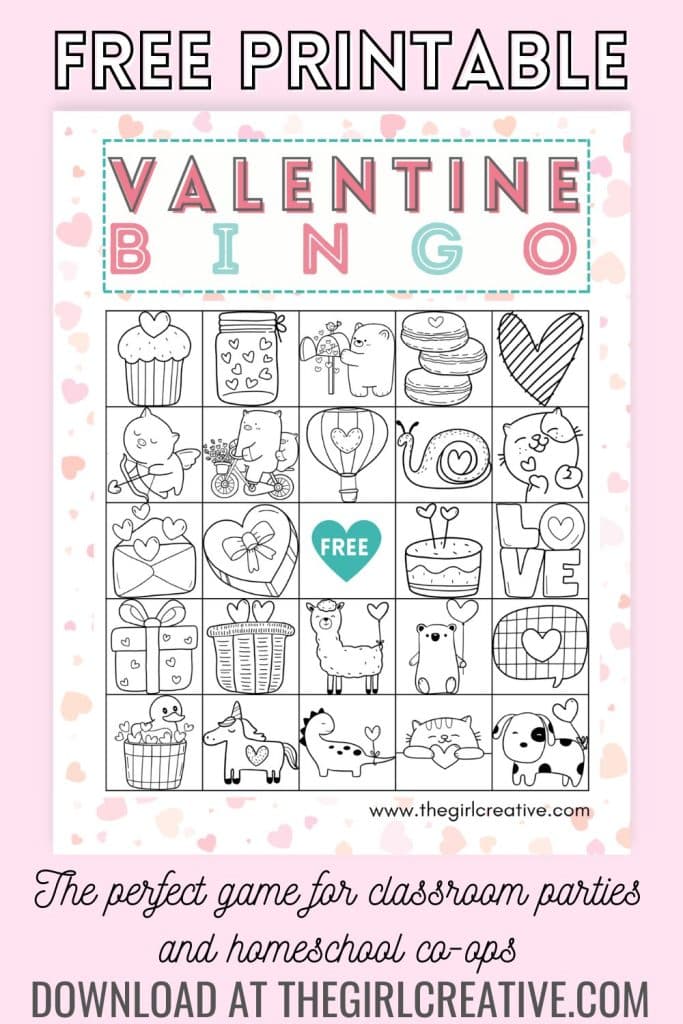 Free Valentines Bingo Printable The Girl Creative