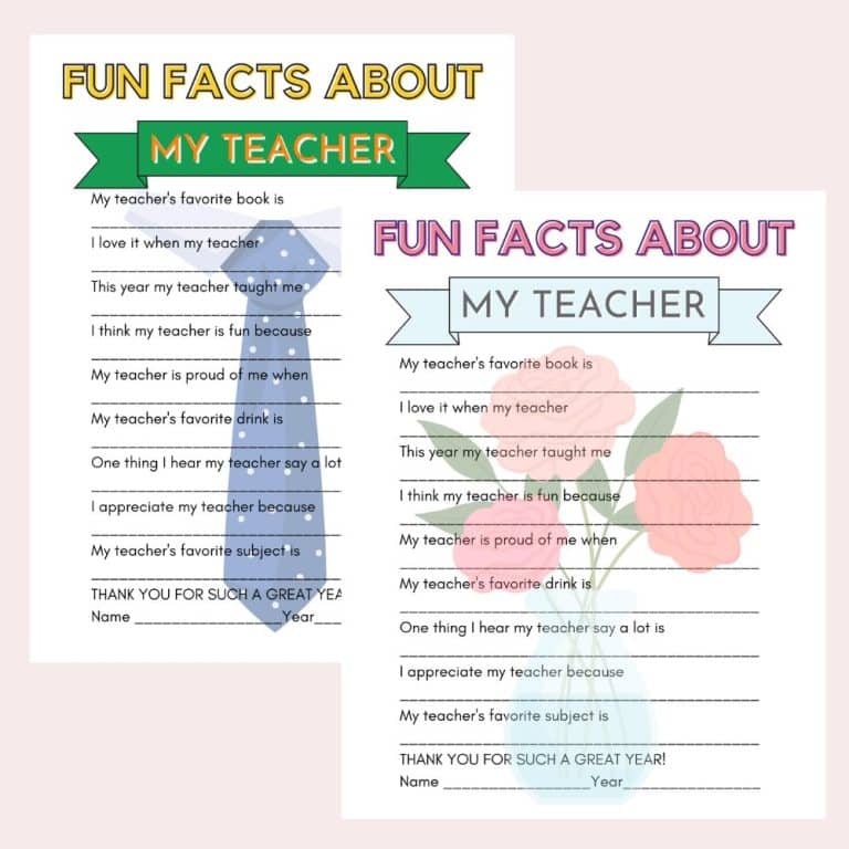 Fun Facts About My Teacher-PLR - The Girl Creative