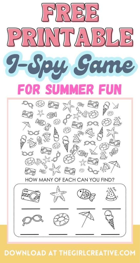 Free I Spy Printable Activity for Summer That Kids Can Do Anywhere ...