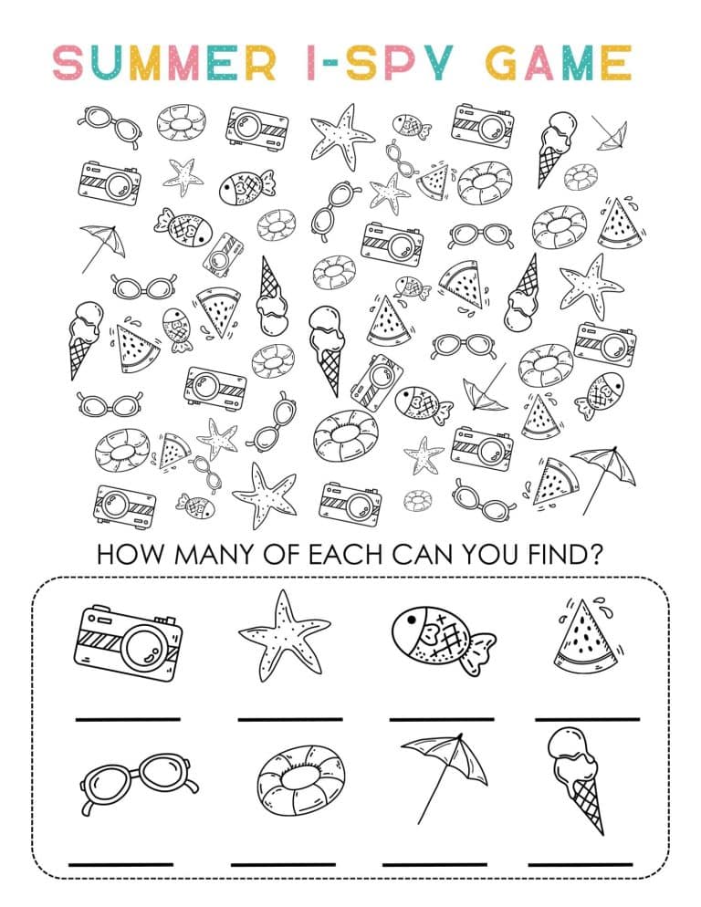 Free I Spy Printable Activity for Summer - The Girl Creative