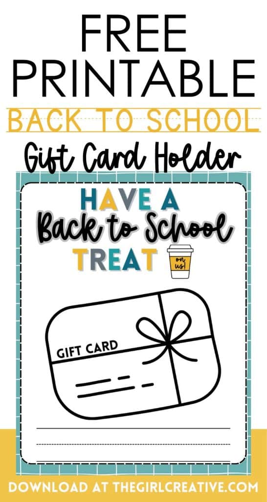 Free Printable Back to School Gift Card Holder - The Girl Creative