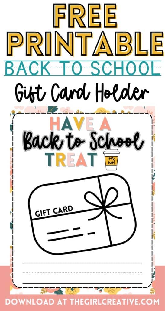 Free Printable Back to School Gift Card Holder - The Girl Creative