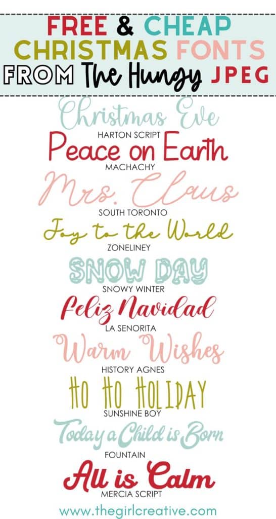 Of The Best Christmas Fonts That Are Free Or Cheap The Girl Creative