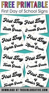 Free Printable First Day of School Signs for Back to School - The Girl ...