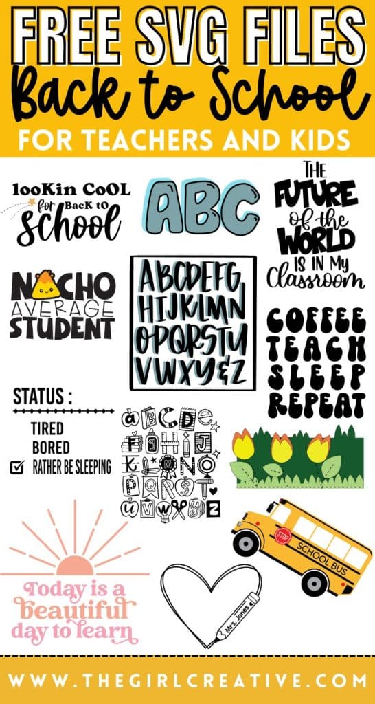 Free Back to School SVGs for Teachers and Kids - The Girl Creative