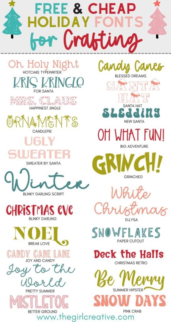 65 Of The Best Christmas Fonts That Are Free Or Cheap - The Girl Creative