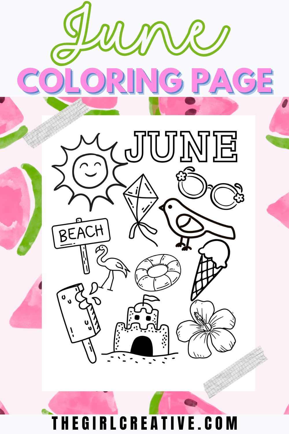 Free Printable Coloring Page for June