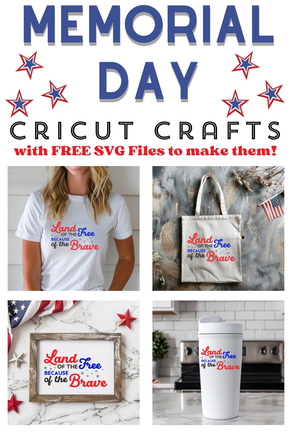 Memorial Day Cricut Crafts with Free SVGs