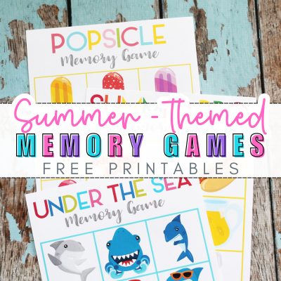 3 FREE Printable Summer Themed Memory Matching Games