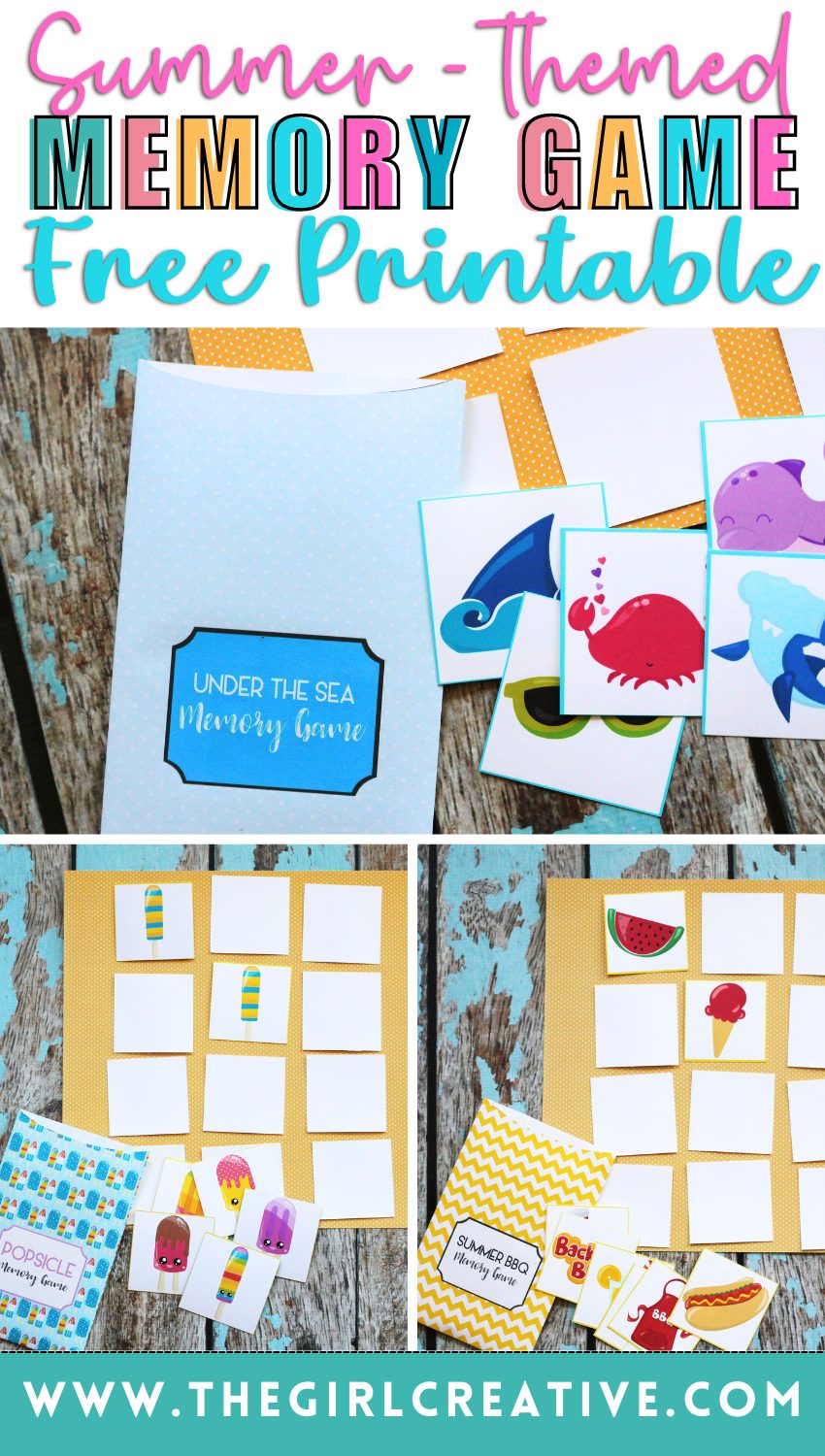 Summer Themed Memory Games Free Printable Download
