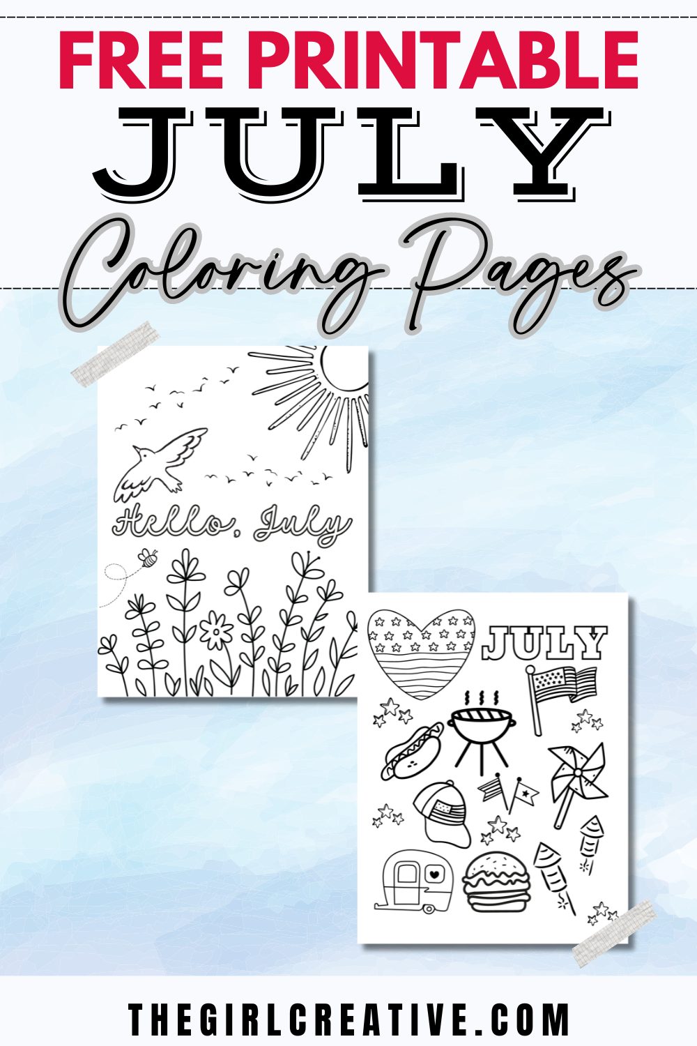 Free Printable July Coloring Pages