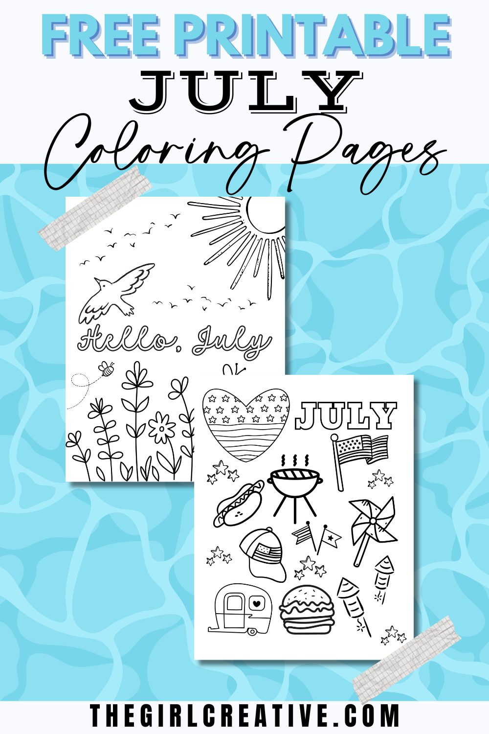 July coloring pages print at home for free