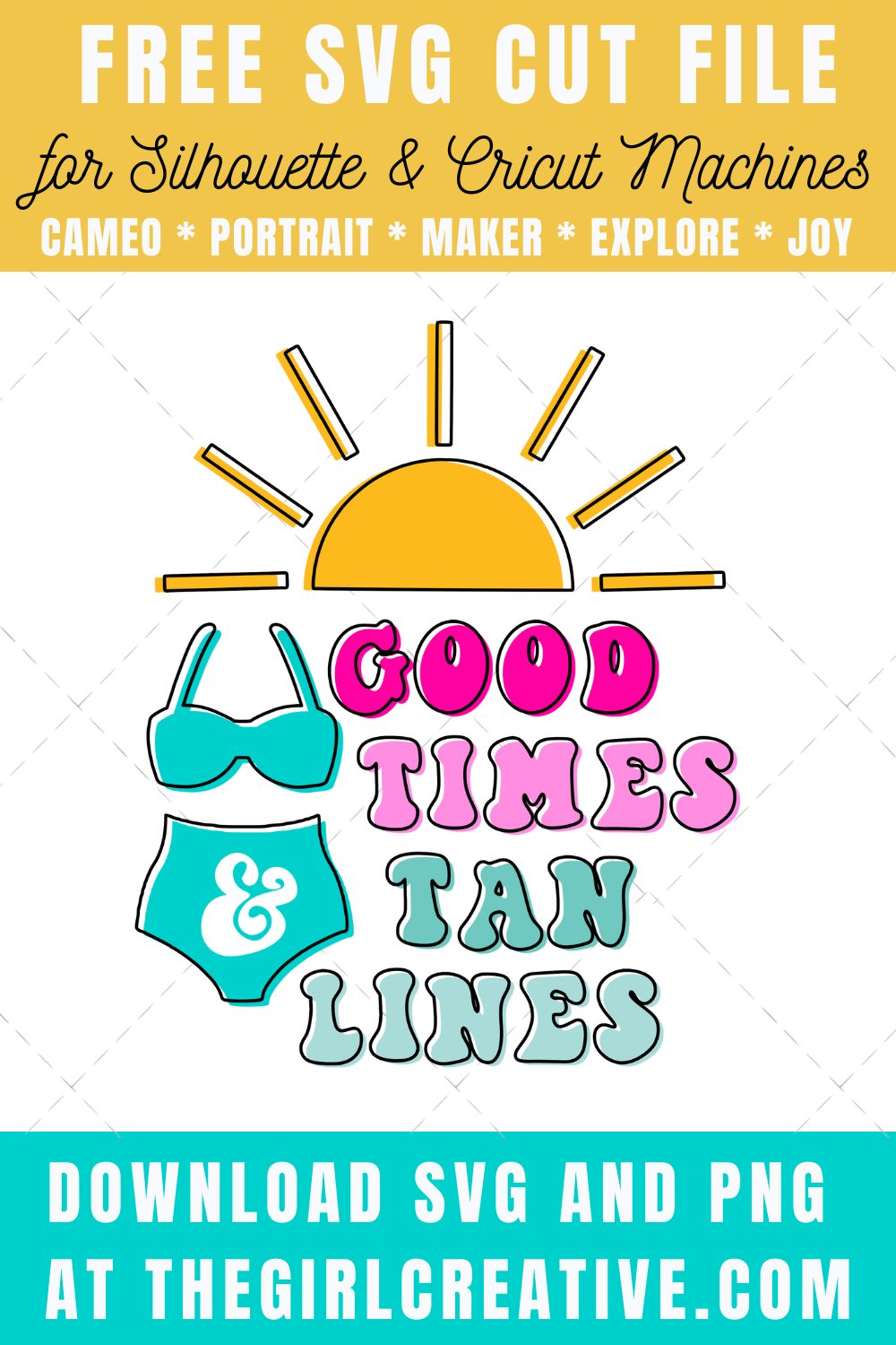 Free Fun Beach Themed SVG for Silhouette Crafts