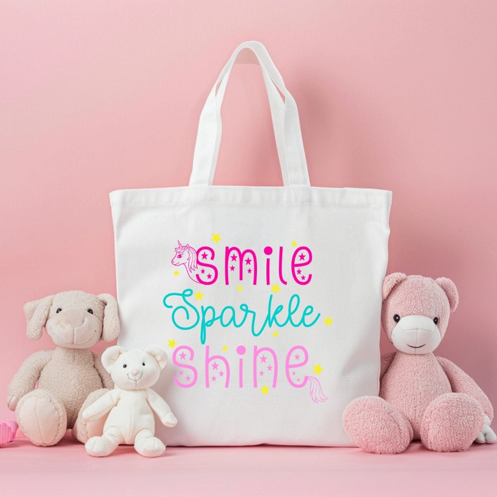 Smile Sparkle Shine Tote Bag