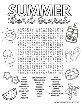 Free Printable Summer Word Search – The Perfect Screen Time Break - The ...