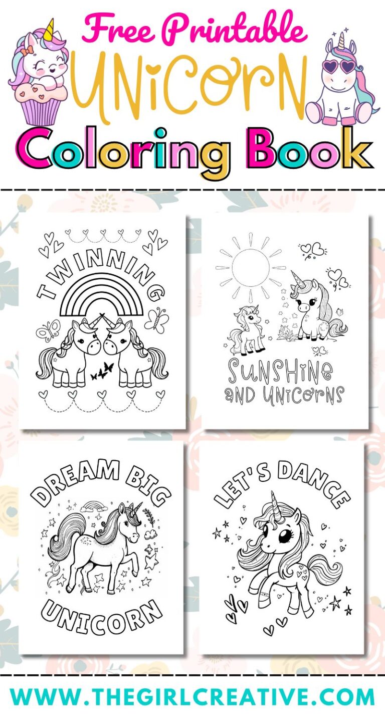 The Most Magical Free Printable Unicorn Coloring Book - The Girl Creative