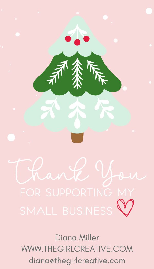 Thank You Card Insert Christmas Orders