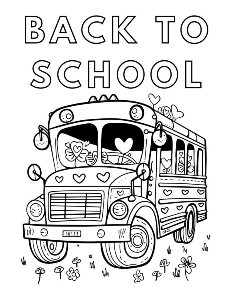 September Back to School Coloring Page