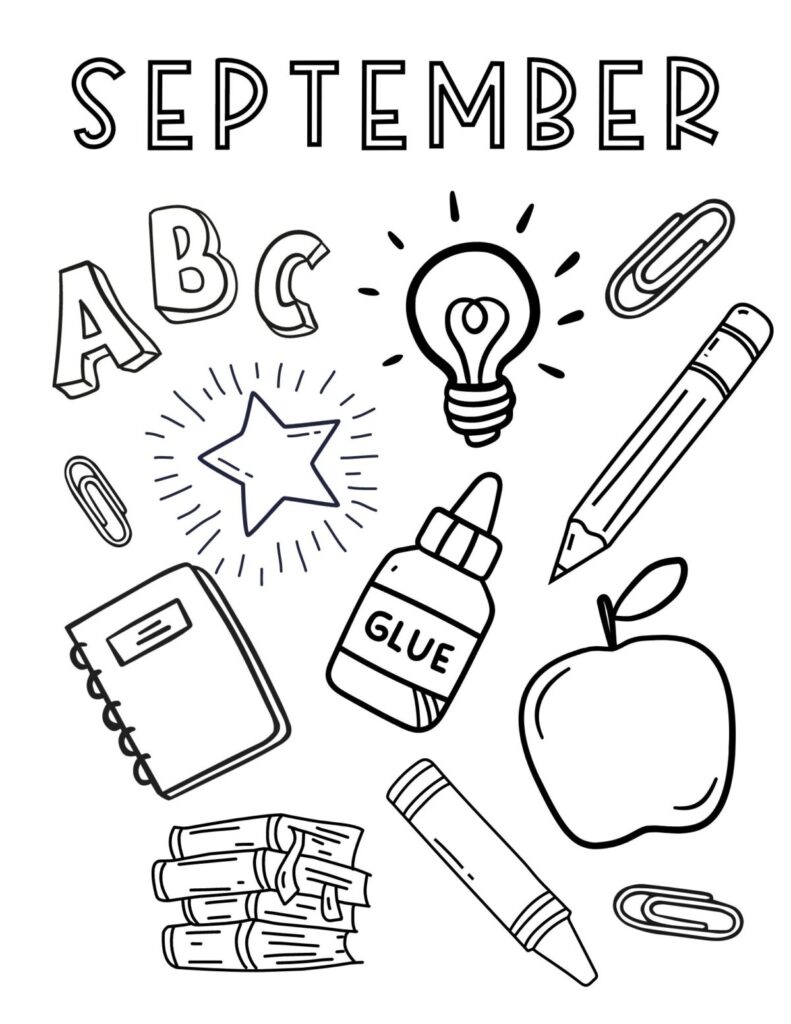 September Coloring Page