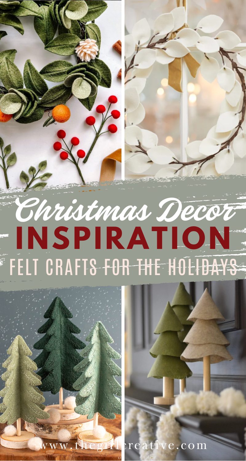 Christmas Decor Inspiration collage photo of felt crafts for the holidays