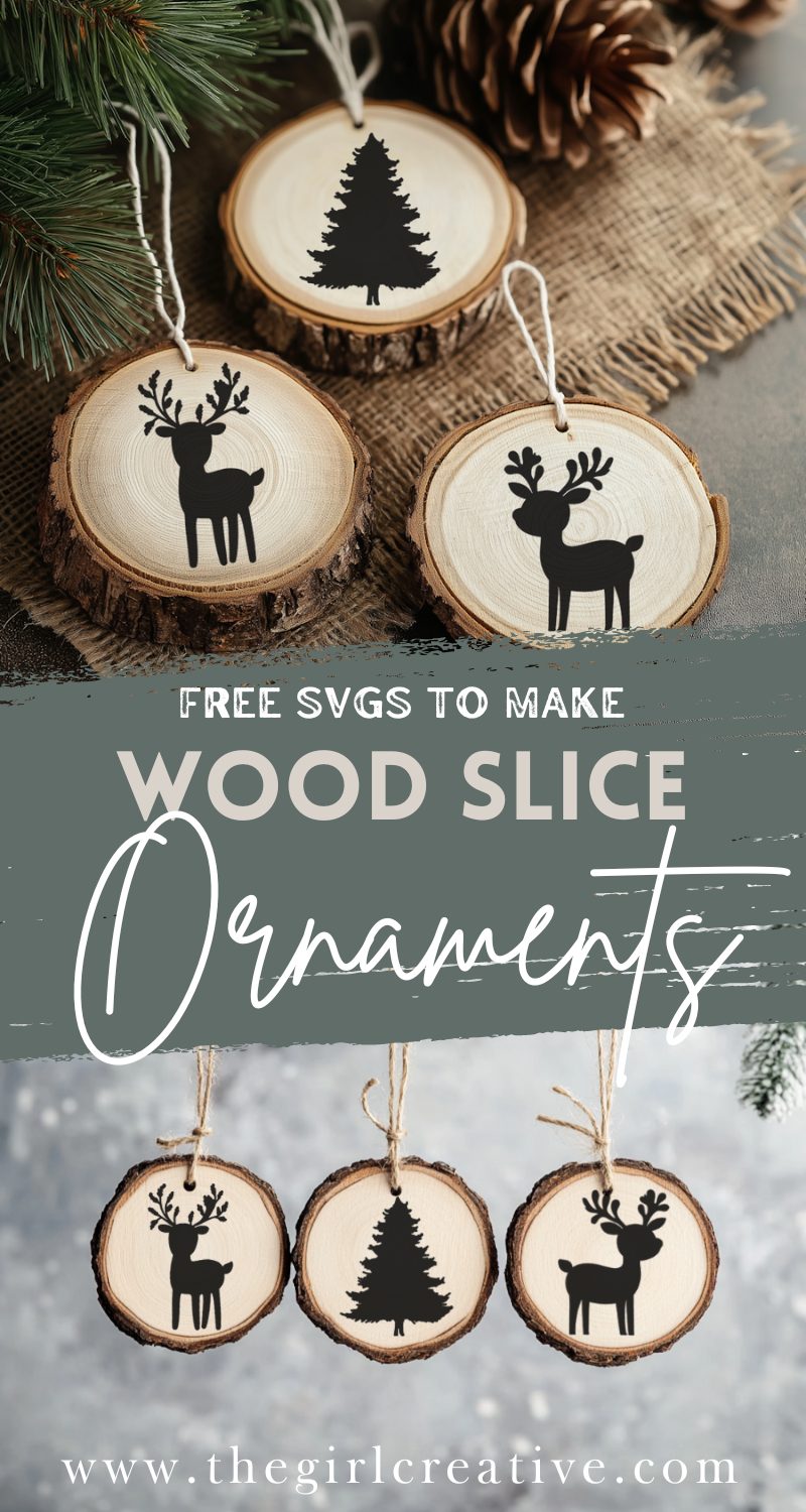 Free SVGs to Make Wood Slice Christmas Ornament